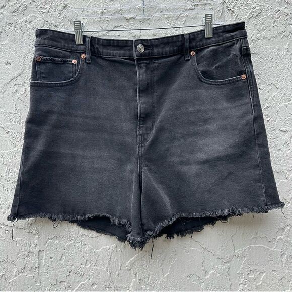 American Eagle Outfitters Pants - AMERICAN EAGLE Denim Jean Shorts Women Size 18 Highest Rise 90’s Boyfriend Black